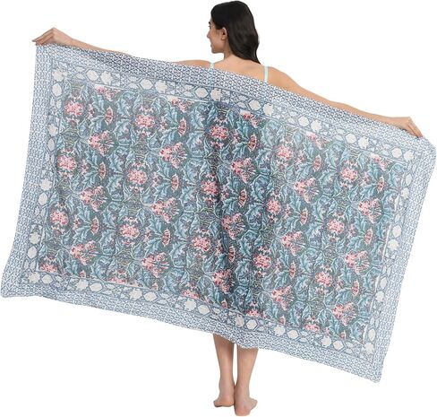 parihan Swimsuit Beach Sarong Cover Ups for Swimwear Women-Hand Print Wrap Skirt in Kuwait