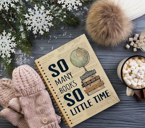 Books Lovers Hardcover Spiral Notebook,Vintage Retro Notebook,So Many Books So Little Time Journal,Positive Notebook for Coworker Teacher Student 5.5x8.3 in Saudi Arabia