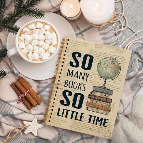 Books Lovers Hardcover Spiral Notebook,Vintage Retro Notebook,So Many Books So Little Time Journal,Positive Notebook for Coworker Teacher Student 5.5x8.3 in Saudi Arabia