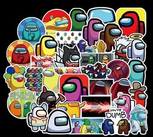 Among Us Sticker 50pcs/Pack Among Us Fandom Crewmate Hot Game Stickers for Skateboard Fridge Guitar Laptop Motorcycle Travel Luggage Cartoon Water Bottle Stickers in Saudi Arabia
