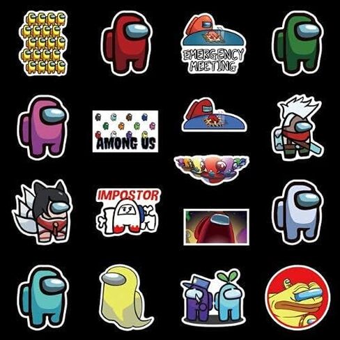Among Us Sticker 50pcs/Pack Among Us Fandom Crewmate Hot Game Stickers for Skateboard Fridge Guitar Laptop Motorcycle Travel Luggage Cartoon Water Bottle Stickers in Saudi Arabia