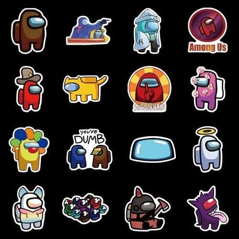 Among Us Sticker 50pcs/Pack Among Us Fandom Crewmate Hot Game Stickers for Skateboard Fridge Guitar Laptop Motorcycle Travel Luggage Cartoon Water Bottle Stickers in Saudi Arabia