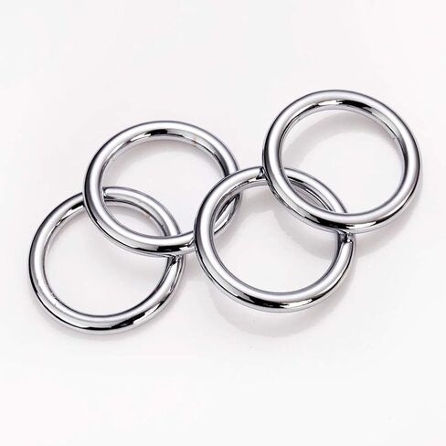 حلقات معدنية على شكل حرف O مقاس 1 1/2 بوصة من الداخل، حلقة دائرية ملحومة شديدة التحمل مصبوبة للخياطة الصلبة (6 قطع فضية) in Kuwait