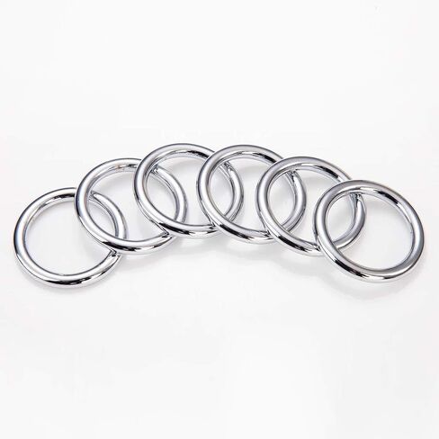 حلقات معدنية على شكل حرف O مقاس 1 1/2 بوصة من الداخل، حلقة دائرية ملحومة شديدة التحمل مصبوبة للخياطة الصلبة (6 قطع فضية) in Kuwait