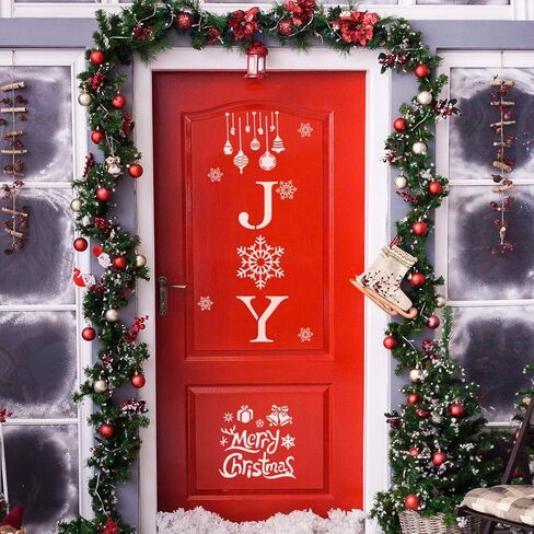 kuuqa 15 قطعة استنسل عيد الميلاد للحرف اليدوية، دعها سنو استنسل الشرفة علامة عيد ميلاد سعيد استنسل للرسم على الخشب، ندفة الثلج الفرح استنسل عيد الميلاد استنسل اللوحة لعطلة الشتاء ديكورات المنزل in Kuwait