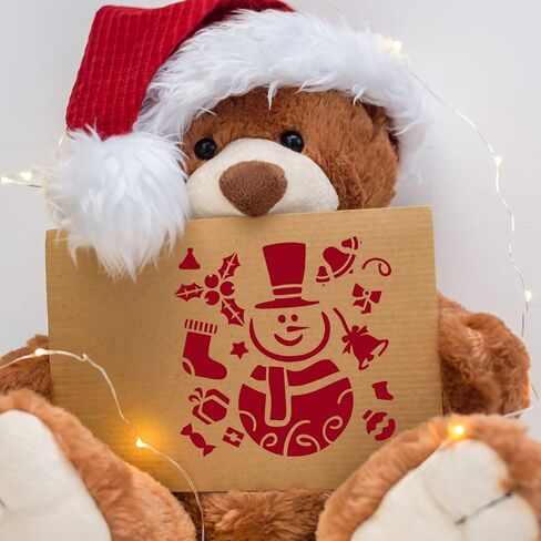 kuuqa 15 قطعة استنسل عيد الميلاد للحرف اليدوية، دعها سنو استنسل الشرفة علامة عيد ميلاد سعيد استنسل للرسم على الخشب، ندفة الثلج الفرح استنسل عيد الميلاد استنسل اللوحة لعطلة الشتاء ديكورات المنزل in Kuwait