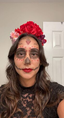 DreamLily Day of the Dead Headband Costume Rose Flower Crown Mexican Headpiece BC40 in Kuwait