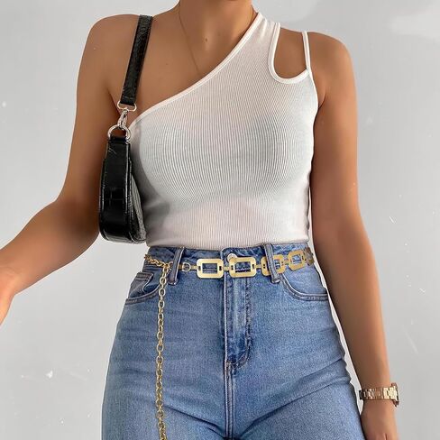 ويبي حزام خصر معدني للنساء أحزمة خصر قابلة للتعديل أحزمة بطن عصرية لفساتين الجينز ذهبي XL in Kuwait