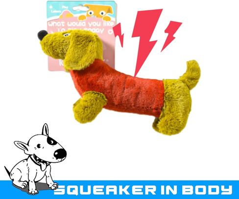 Squeaky Stuffed Animals Plush Dog Toys for Large Dogs - Durable and Fun Chew Toys for Aggressive Chewers - Perfect for Playtime and Training (Dachshund)… in Saudi Arabia