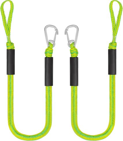 Bungee Dock Lines Boat Accessories Bumpers Rope 2 Pack 4FT Mooring with Hook Loop for Anchor Docking Jet Ski Jetski Bondaged Cord Sailboat Fishing Water Skis Fender Clips Black Marine in Saudi Arabia
