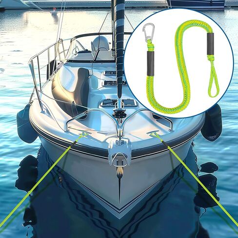 Bungee Dock Lines Boat Accessories Bumpers Rope 2 Pack 4FT Mooring with Hook Loop for Anchor Docking Jet Ski Jetski Bondaged Cord Sailboat Fishing Water Skis Fender Clips Black Marine in Saudi Arabia