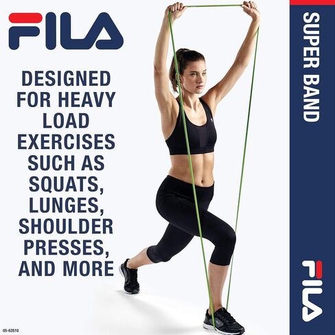 حبال حلقة تمارين المقاومة - من إكسسوارات FILA | حزام فائق للمساعدة في عمليات السحب، وتدريب القوة على السرعة ووزن الجسم (متوفر بمقاسات خفيفة ومتوسطة وثقيلة - يُباع بشكل منفصل) in Saudi Arabia