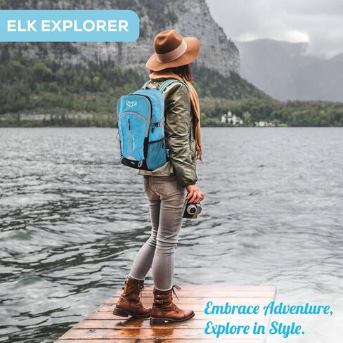حقيبة ظهر Elk 40L للمشي لمسافات طويلة، حقيبة نهارية خفيفة الوزن مقاومة للماء مع غطاء للمطر in Kuwait