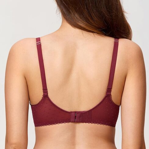 DOBREVA Women's Balconette Lace Bra See Through Demi Sheer Mesh Plus Size Underwire in Kuwait
