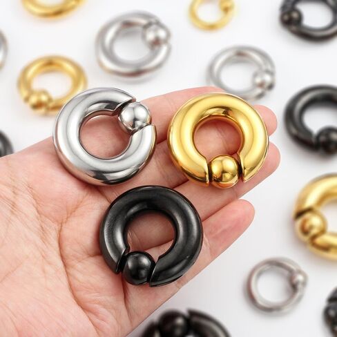 Casvort 2 PCS 316 Stainless Steel Piercing Captive Hoop Rings Tragus Ear Tunnels Ear Hanger Weight Ear Gauges Body Jewelry 2g-00g in Saudi Arabia