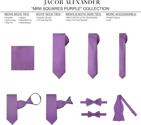 ربطة عنق نحيفة بمربعات صغيرة منسوجة للرجال من جاكوب ألكسندر in Kuwait