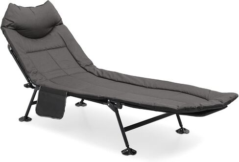MoNiBloom Camping Beds for Adults, 180° Adjustable Reclining Outdoor Lounger Cot Bed for Sleeping with Carry Bag, Portable Camping Bed for Outdoor Camping Office Use, Supports 250 lbs in Saudi Arabia