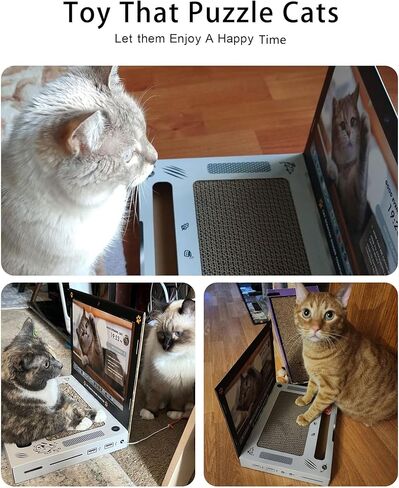 جهاز كمبيوتر محمول صغير مضحك من Carboard Cat وجهاز تلفزيون للداخل، لعبة تفاعلية احترافية للوحة المفاتيح Tini اللطيفة، هدايا فريدة من نوعها للقطط in Saudi Arabia