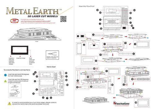 مجموعة نماذج معدنية ثلاثية الأبعاد من Fascinations Metal Earth Kennedy Center Building in Saudi Arabia