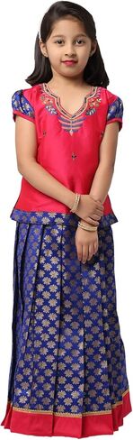 Ashwini Readymade Indian Girls Pink Color Pattu Pavadai | Indian Ethnic Kids Wear in Kuwait