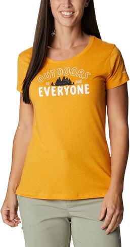 Columbia Women's Daisy Days Short Sleeve Graphic Tee, Mango Heather/Seek Outdoors, Medium in Saudi Arabia