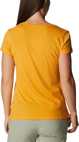 Columbia Women's Daisy Days Short Sleeve Graphic Tee, Mango Heather/Seek Outdoors, Medium in Saudi Arabia