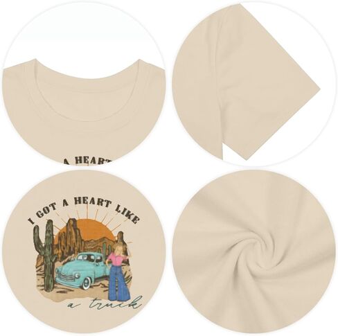 حصلت على قلب مثل شاحنة قميص البلد الحفل ملابس النساء ناشفيل التي شيرت راعية البقر قميص البقرة الجمجمة الجرافيك المحملة القمم in Kuwait