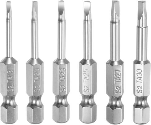 6pcs Magnetic Triangle Screwdriver Bits TA18 TA20 TA23 TA25 TA27 TA30 50mm Length 1/4 Inch Hex Shank Triangular Screwdriver Bit Set in Saudi Arabia