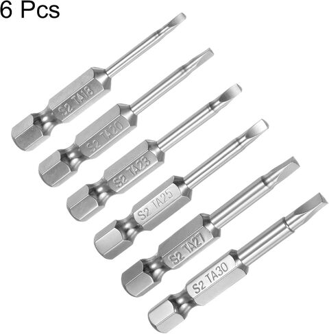 6pcs Magnetic Triangle Screwdriver Bits TA18 TA20 TA23 TA25 TA27 TA30 50mm Length 1/4 Inch Hex Shank Triangular Screwdriver Bit Set in Saudi Arabia