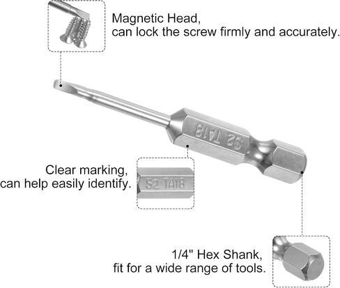 6pcs Magnetic Triangle Screwdriver Bits TA18 TA20 TA23 TA25 TA27 TA30 50mm Length 1/4 Inch Hex Shank Triangular Screwdriver Bit Set in Saudi Arabia