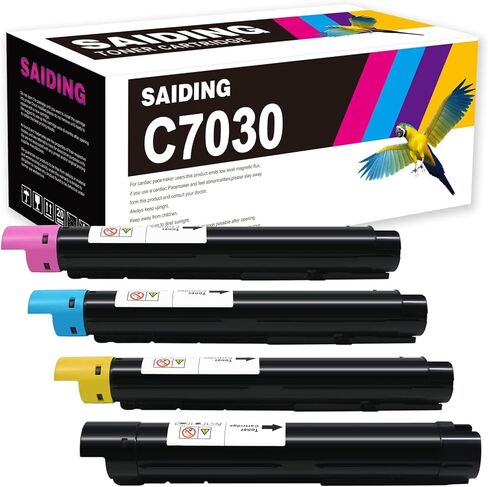 خرطوشة حبر SAIDING 106R03741 106R03744 106R03743 106R03742 C7030 متوافقة مع Xerox Versalink C7020 C7025 C7030 عالية الإنتاجية (أسود سماوي أرجواني أصفر-4 عبوات) in Kuwait