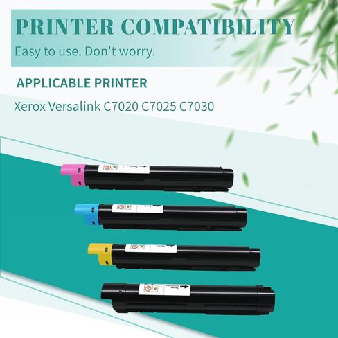 خرطوشة حبر SAIDING 106R03741 106R03744 106R03743 106R03742 C7030 متوافقة مع Xerox Versalink C7020 C7025 C7030 عالية الإنتاجية (أسود سماوي أرجواني أصفر-4 عبوات) in Kuwait