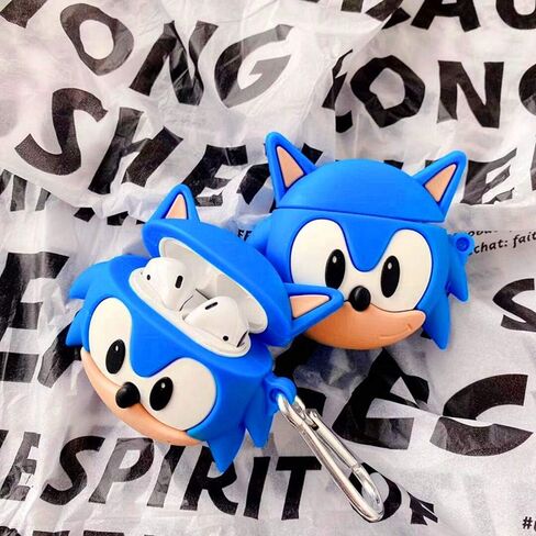 Compatible with Airpod pro case, Funny 3D Cartoon Silicone Design, Soft Leather Carabiner Protective Cover, Suitable for Fashionable Girls Children Teen Boys Airpod case (blue pro/pro2) in Saudi Arabia