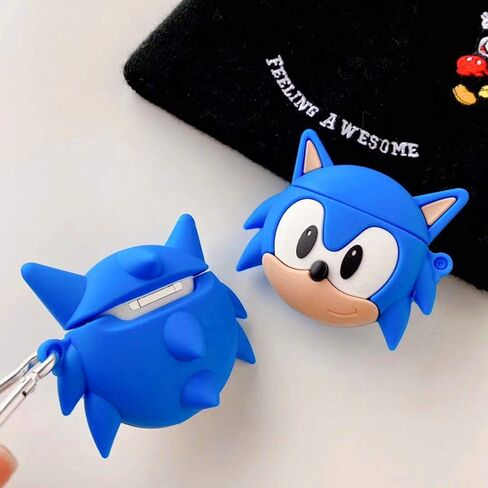 Compatible with Airpod pro case, Funny 3D Cartoon Silicone Design, Soft Leather Carabiner Protective Cover, Suitable for Fashionable Girls Children Teen Boys Airpod case (blue pro/pro2) in Saudi Arabia