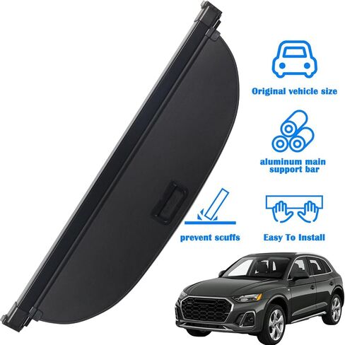 Marretoo Cargo Cover for Audi Q5 SQ5 2024 2023 2022 2021 2020 2019 2018 for Audi Q5 SQ5 Accessories Black Retractable Factory Style SUV Trunk Cover Cargo Security Shade Trunk Cover in Saudi Arabia