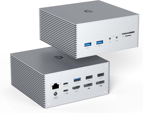 USB C Hub, TOTU USB C 4K Triple Display Docking Station, with Charging Support for Pro & Windows Type C Systems (2 4K DP, HDMI, 6 USB Ports, 60W USB PD) in Saudi Arabia