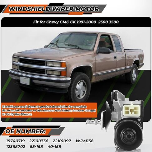 Front Wiper Motor Windshield Wiper Motor Compatible with Chevrolet (Chevy) GMC C3500 1988-2000 Fit for Cadillac Escalade Isuzu Blazer Oldsmobile 12368702 15740719 in Saudi Arabia