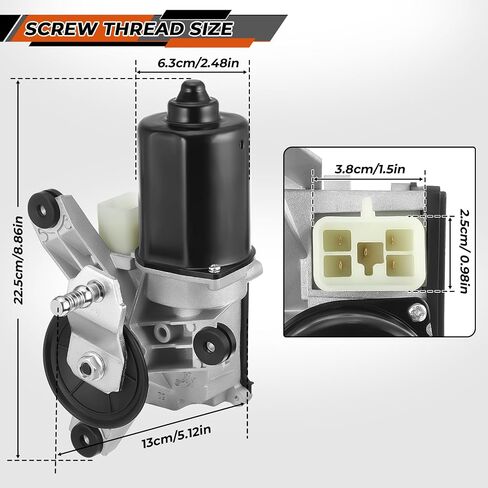 Front Wiper Motor Windshield Wiper Motor Compatible with Chevrolet (Chevy) GMC C3500 1988-2000 Fit for Cadillac Escalade Isuzu Blazer Oldsmobile 12368702 15740719 in Saudi Arabia