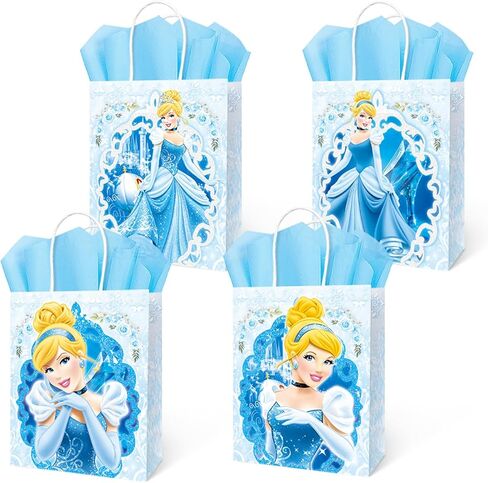 BEST HOPE 12 Pcs Princess Party Supplies Gift Bags Paper Candy Bags Birthday Party Favors for Boys Girls, 2 Patterns in Kuwait