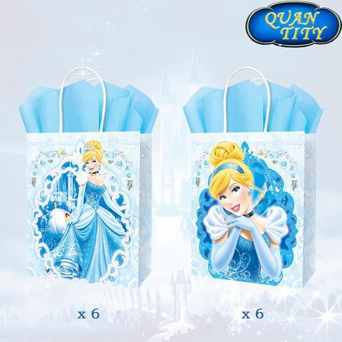 BEST HOPE 12 Pcs Princess Party Supplies Gift Bags Paper Candy Bags Birthday Party Favors for Boys Girls, 2 Patterns in Kuwait