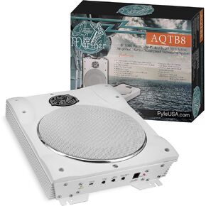 Lanzar 8'' Marine Subwoofer System – 1000W Waterproof Slim Amplified Woofer with RCA Low Level Input, Remote Control, LED Power Indicators, Adjustable Sensitivity, Bass Boost, and Protection Circuits
