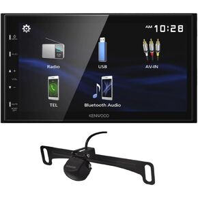 KENWOOD DMX129BT 6.8 Inch LCD Touchscreen Digital Media Car Stereo, Bluetooth Audio and Hands Free Calling, Double Din | Plus KENWOOD CMOS-230LP Universal Backup Camera