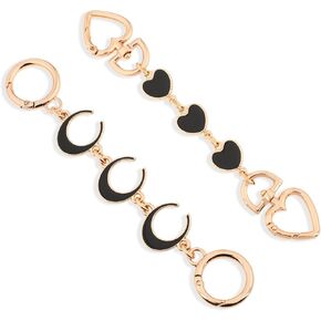 2pcs Bag Extender Chain Purse Strap Extenders for Handbags, Heart & Moon Purse Extender Chain Replacement Small Bag Charms Purse Extender Accessories for Handbags Purse Shoulder Bag Making Supplies