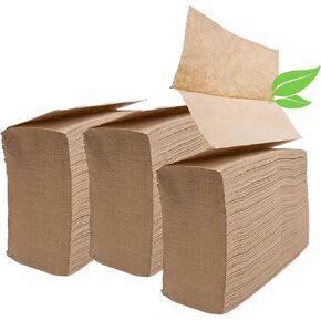 Brown Unbleached Z-Fold Paper Towels - 1000ct - 100% Post-Consumer Waste Tri Fold Paper Towels Bulk - All-Natural Recycled Multifold Paper Towel Refills - For Schools, Workplace, Home, Kitchen