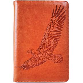 Eagle Refillable Faux Leather Journal, Mens Journal, 6x8.7 Vegan Lined Writing Journal for Women