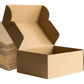 Shipping Boxes,Packing Small Business,Corrugated Cardboard Box with Lids, 25 Pack for Moving,Storage and Mailing (9.5 x 6 x 4)