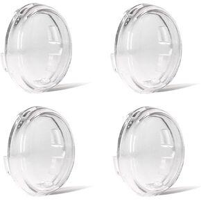 BJSIA 4pcs Turn Signal Light Lens Cover Compatible with Harley Davidson Sportster Dyna Street Glide, Motorcycle Accessories（Clear