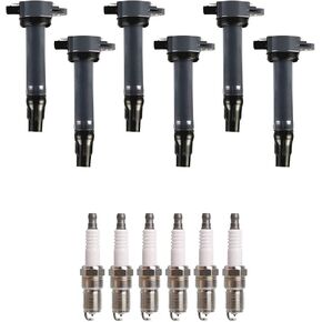 ENA Set of 6 Ignition Coil Pack and Platinum Spark Plug Compatible with Chrysler Volkswagen Sebring 300 Cirrus Pacifica Routan 2006 2007 2008 2009 2010 2.7L 3.5L 4.0L Replacement For UF502 4504