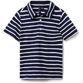 Janie and Jack Boys' Slub Striped Polo (Toddler/Little Big Kids)