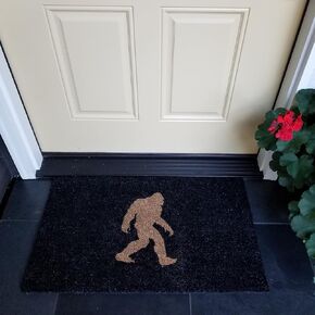 Bigfoot Outdoor mat, Sasquatch Welcome mat, Bigfoot Believer Entry mat, Bigfoot Walking with Black Background Welcome mat, Bigfoot Decor Cute Doormat Door Mat Shoe Mat Porch Decor 16x24 Inches